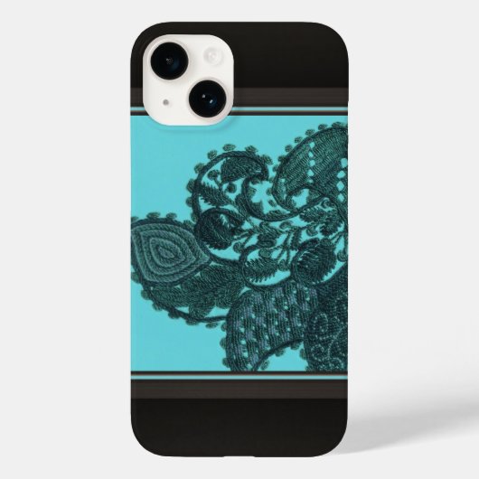 Blau und grüner Bohemian Paisley Case-Mate iPhone Hülle (Rückseite)
