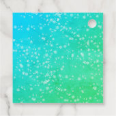 Blau und grüner Schneemann mit Schnee Weihnachten Geschenkanhänger (Rückseite)