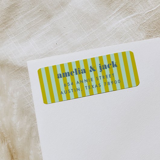 Blau und grüner Streifen Bright Fett Rücksendeadre