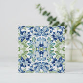 Blau und grünes BOHO Leaf Blumenmuster (Stehend Vorderseite)
