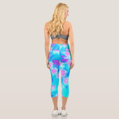 Blau und Heiß rosa Sukkuläres Unterwasser-Sedum Capri Leggings (Rückseite)