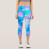 Blau und Heiß rosa Sukkuläres Unterwasser-Sedum Capri Leggings (Vorderseite)
