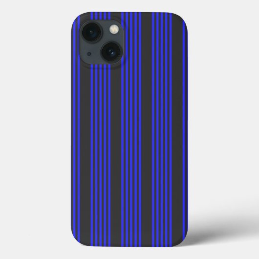 Blau und Holzkohle, fünf Streifen Case-Mate iPhone Hülle (Rückseite)