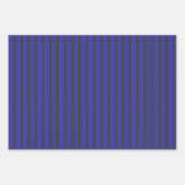 Blau und Holzkohle, fünf Streifen Geschenkpapier Set (Vorderseite 3)