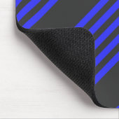 Blau und Holzkohle, fünf Streifen Mousepad (Ecke)