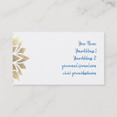 Blau und Imitat - goldene Dekoration Visitenkarte (Rückseite)