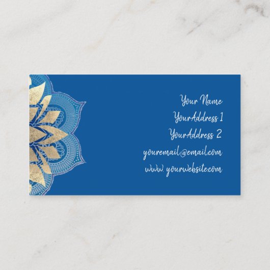 Blau und Imitat Visitenkarte (Rückseite)