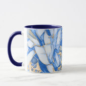 Blau und Imitate Gold Blüten Tasse (Links)
