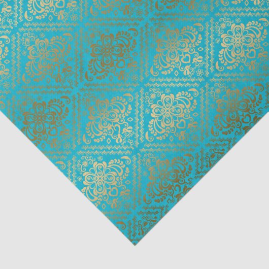 Blau und Imitate Metallgoldfässern Seidenpapier (Ausschnitt)