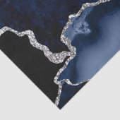 Blau und Imitate Silver Glitzer Marmorflasche Seidenpapier (Detail)