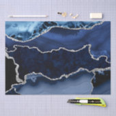 Blau und Imitate Silver Glitzer Marmorflasche Seidenpapier (Handwerk)