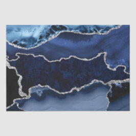 Blau und Imitate Silver Glitzer Marmorflasche Seidenpapier