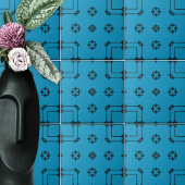 Blau- und Indigomuster im dekorativen Mosaikstil Fliese