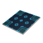 Blau- und Indigomuster im Mosaikstil Fliese (Seite)