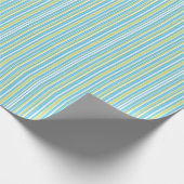 Blau und Kalkgrün gestreift Geschenkpapier (Ecke)