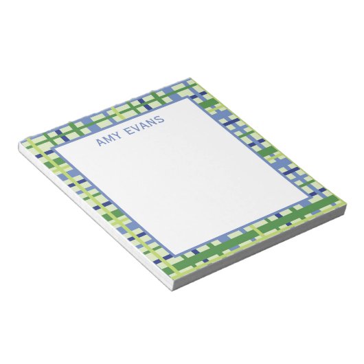 Blau und Karierter Notepad Notizblock (angewinkelt)