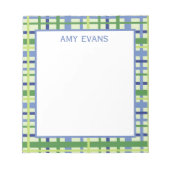 Blau und Karierter Notepad Notizblock (Vorderseite)