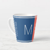 Blau und Korallen | Modern | MOTIVIEREND | MONOGRA Milchtasse (Linke Ecke)
