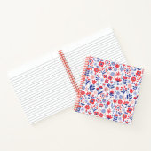 Blau- und Korallenblumenmuster Notizblock (Innenseite)