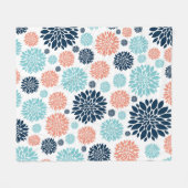 Blau und Korallenfleece Blanket Fleecedecke (Vorderseite (Horizontal))