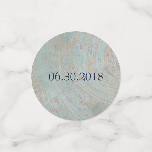 Blau und Kupferglas Brautparty Bliss Konfetti (Klein Vorderseite)