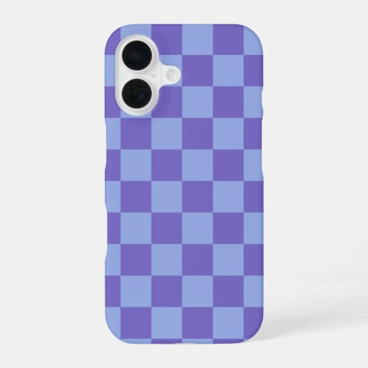 Blau- und Lavendelmuster iPhone 16 Hülle (Rückseite)