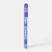 Blau- und Lavendelmuster iPhone 16 Hülle (Rechte Seite)
