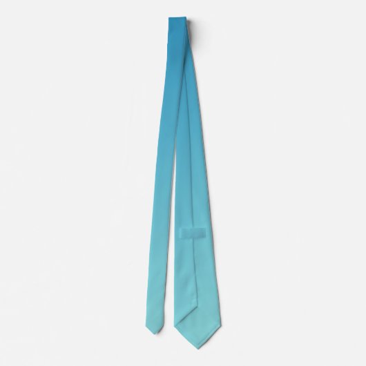 Blau und leicht Cyan Aqua Gradient Ombré Krawatte (Rückseite)
