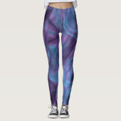 Blau und Lila Abstrakt Leggings (Vorderseite)