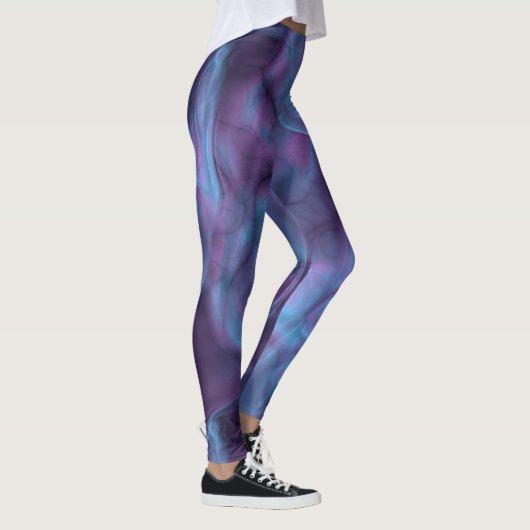 Blau und Lila Abstrakt Leggings (Rechts)