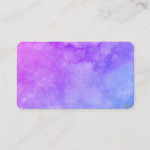 Blau und lila Aquarellfarben Spritzer abstrakte Ku Visitenkarte