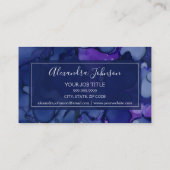 Blau und Lila Aquarelltinte Splash Visitenkarte (Rückseite)