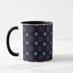 Blau und Lila auf schwarzen Punkten Tasse