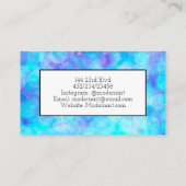 Blau und Lila Bläschen Abstrakte Flüssigkeiten Kun Visitenkarte (Rückseite)