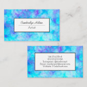 Blau und Lila Bläschen Abstrakte Flüssigkeiten Kun Visitenkarte (Vorne/Hinten)