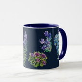 Blau- und Lila-Blumen in Aquarelle Tasse (VorderseiteRechts)