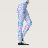 Blau und Lila Blüten Leggings (Rechts)