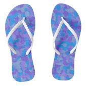 Blau und lila Camouflage abstrakt Badesandalen (Fußbett)