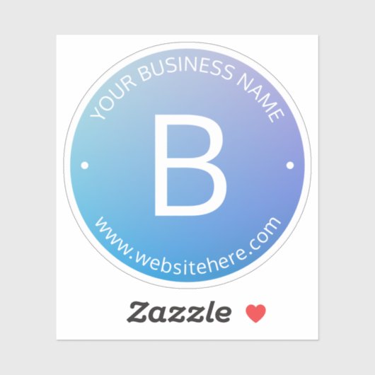 Blau und Lila fading Ombre mit bearbeitbarem Text Aufkleber (Blatt)