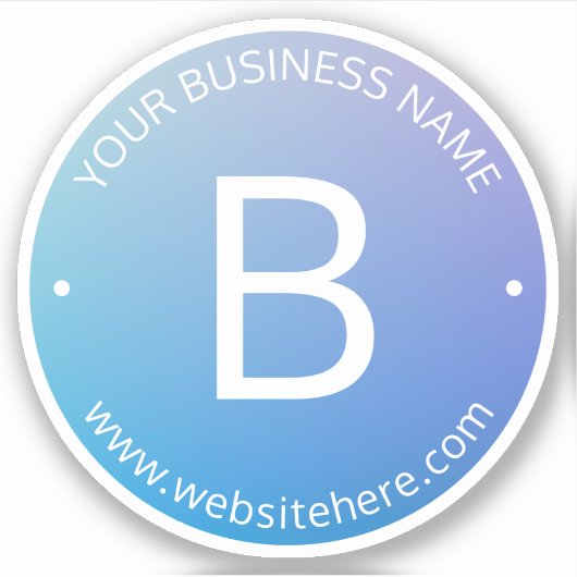 Blau und Lila fading Ombre mit bearbeitbarem Text Aufkleber (Vorderseite)