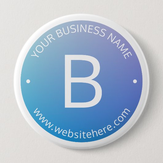 Blau und Lila fading Ombre mit bearbeitbarem Text Button (Vorderseite)