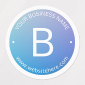 Blau und Lila fading Ombre mit bearbeitbarem Text Etiketten (Design 2)