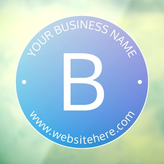 Blau und Lila fading Ombre mit bearbeitbarem Text Fensteraufkleber (Blatt 3)