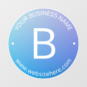 Blau und Lila fading Ombre mit bearbeitbarem Text Fensteraufkleber (Blatt)