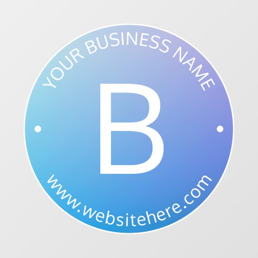 Blau und Lila fading Ombre mit bearbeitbarem Text Fensteraufkleber (Blatt)