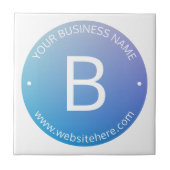 Blau und Lila fading Ombre mit bearbeitbarem Text Fliese (Vorderseite)