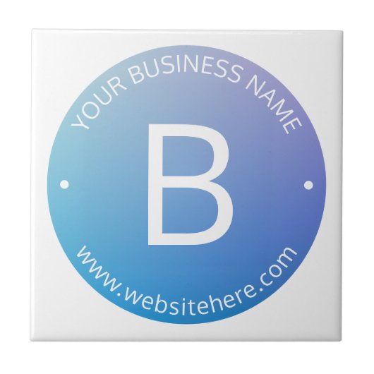 Blau und Lila fading Ombre mit bearbeitbarem Text Fliese (Vorderseite)