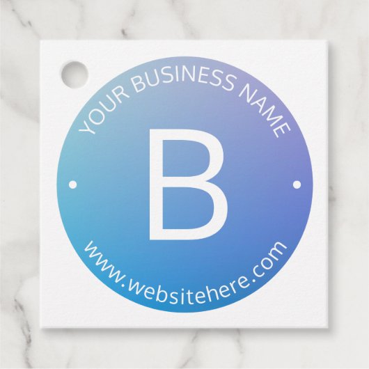 Blau und Lila fading Ombre mit bearbeitbarem Text Geschenkanhänger (Vorderseite)