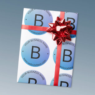 Blau und Lila fading Ombre mit bearbeitbarem Text Geschenkpapier