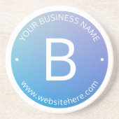 Blau und Lila fading Ombre mit bearbeitbarem Text Getränkeuntersetzer (Vorne)